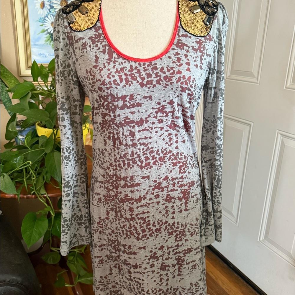 Meghan LA Dress Embellished Sparkle Backless Sequins Jewels Medium with Stretch - Picture 2 of 9